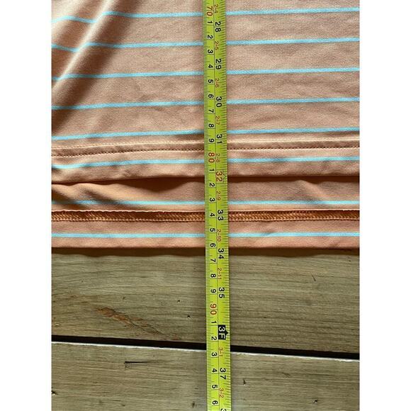 Peter Millar Summer Comfort Polo Shirt Mens XL Orange striped Golf. Performance - Picture 5 of 6